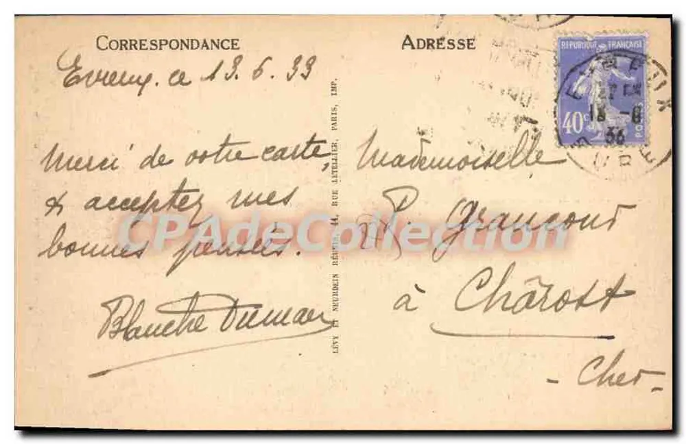 Évreux - As margens do Ilon - Rua Chartraine — CPAM n° 68 - Verso