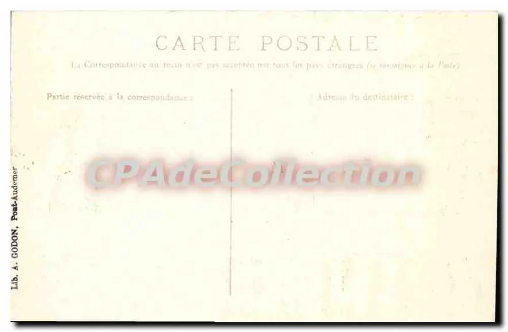 Pont-Audemer — Przebarwienie — Lib. A. Godon, Pont-Audemer - Rewers