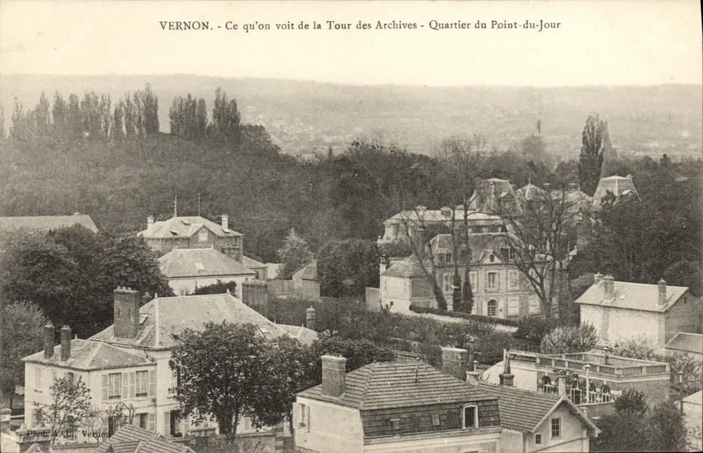 Vernon - Blick von der Turm der Archivbibliothek auf das Viertel Point-du-Jour — Foto A. Li. Verdon - Vorderseite