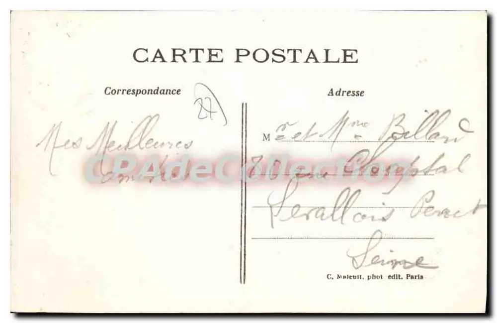 Vernon — Die Seine und Île Saint-Maurice — C. Walecuit, phot. edit. Paris - Rückseite