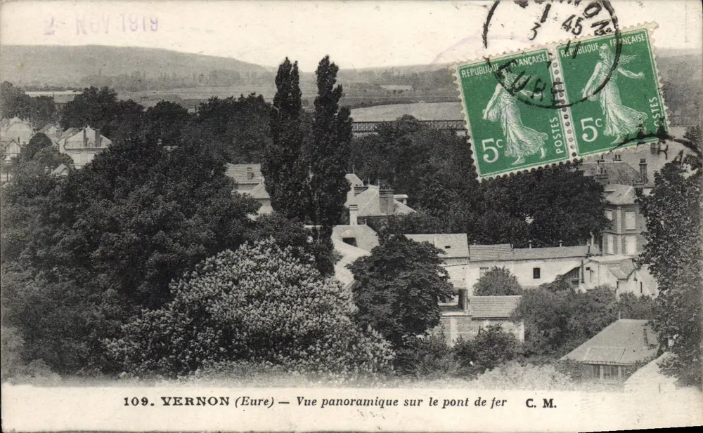 Vernon (Eure) — Panoramablick auf die Eisenbrücke — C.M. - Vorderseite