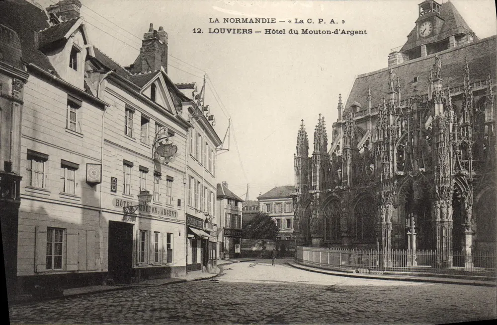 Louvières — Hotel du Mouton-d'Argent — Antike Ansichtskarte n°12 - Vorderseite