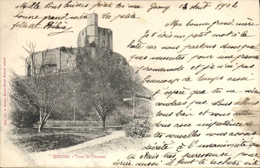 Gisors - Torre St-Thomas — Imp. Lib. A. Bardel, Gisors (Eure) — número de série não visível - Frente
