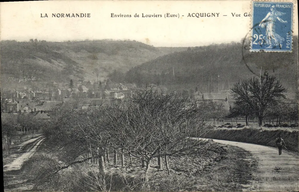 Acquigny — Vicinanze di Louviers (Eure) — Vista Generale — Editore P. Bozonnet - Recto
