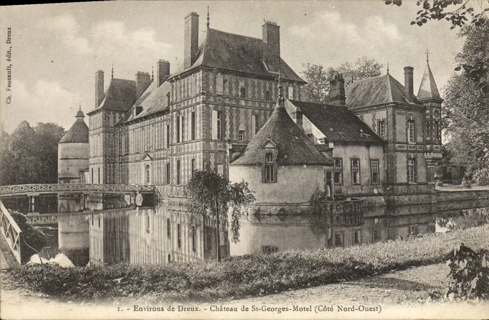 Castillo de St-Georges-Motel — Alrededores de Dreux — Ch. Fouchault, editor, Dreux - Anverso