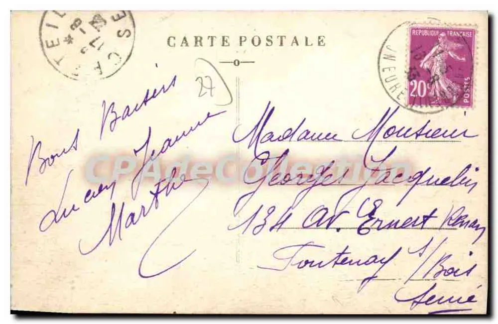 Auf der Straße nach Louviers — Straßenarbeiter, der Steine zerschlägt — unbekannter Verlag, n° 338 - Rückseite