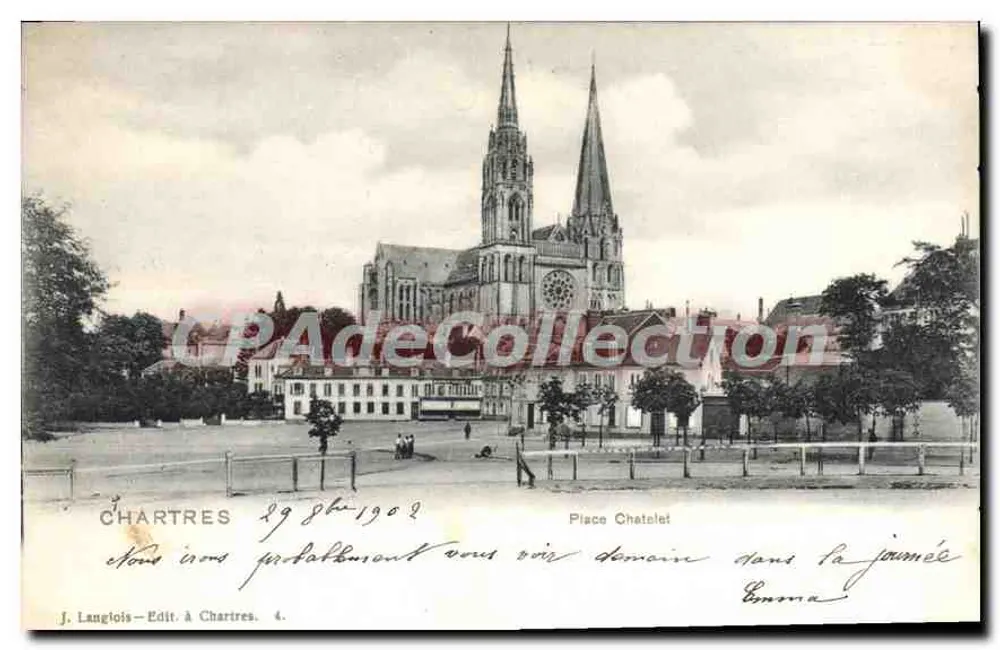 Chartres — Kathedrale Notre-Dame — J. Langlois, Verlag in Chartres, Nr. 4 - Vorderseite