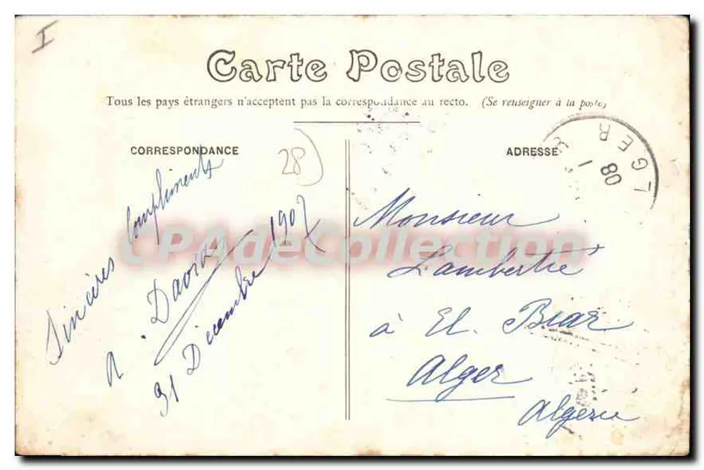 Chartres — Monumento a Noël Ballay — editor NG 73 - Verso