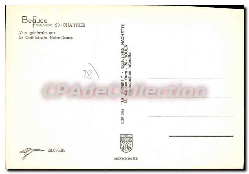 Beauce — General View of Notre-Dame Cathedral — Hachette Editions - Back