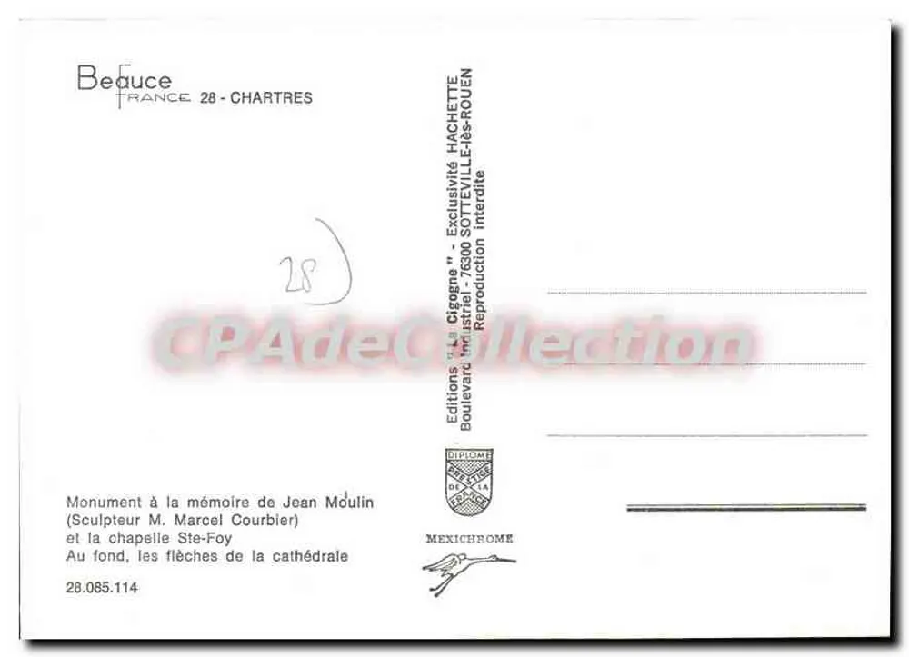 Chartres — Pomnik Jean Moulin i kaplica św. Foy — Wydawnictwo IRIS - Rewers