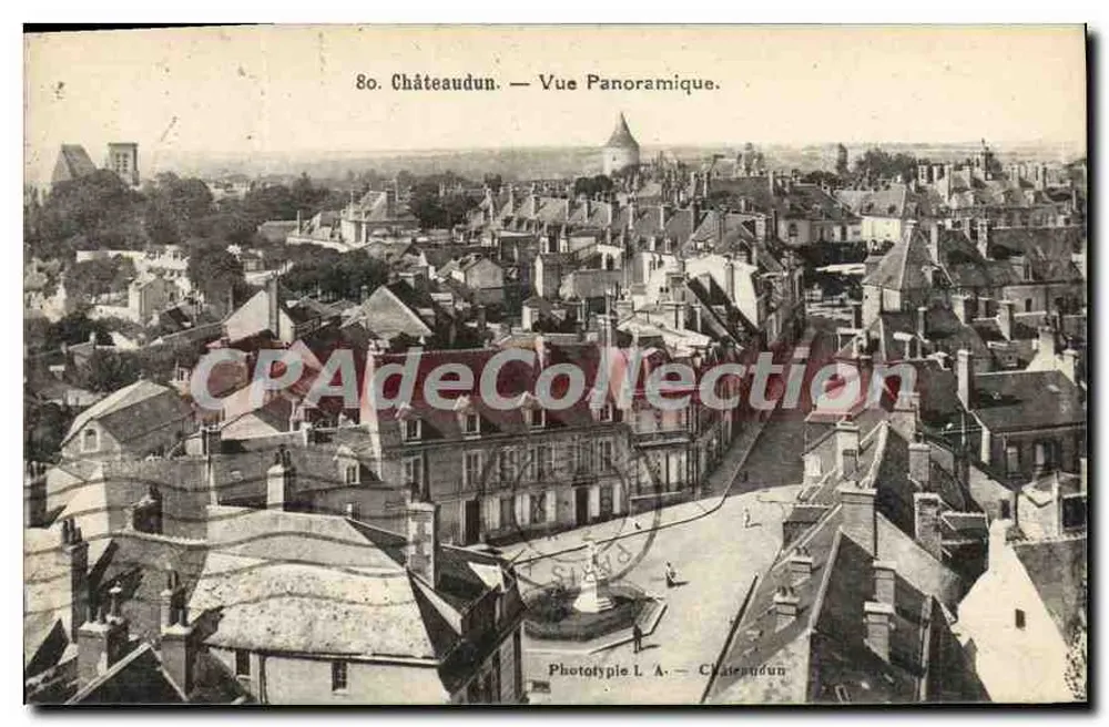 Châteaudun — Vista Panorâmica — Fototipo L. A. — Châteaudun - Frente