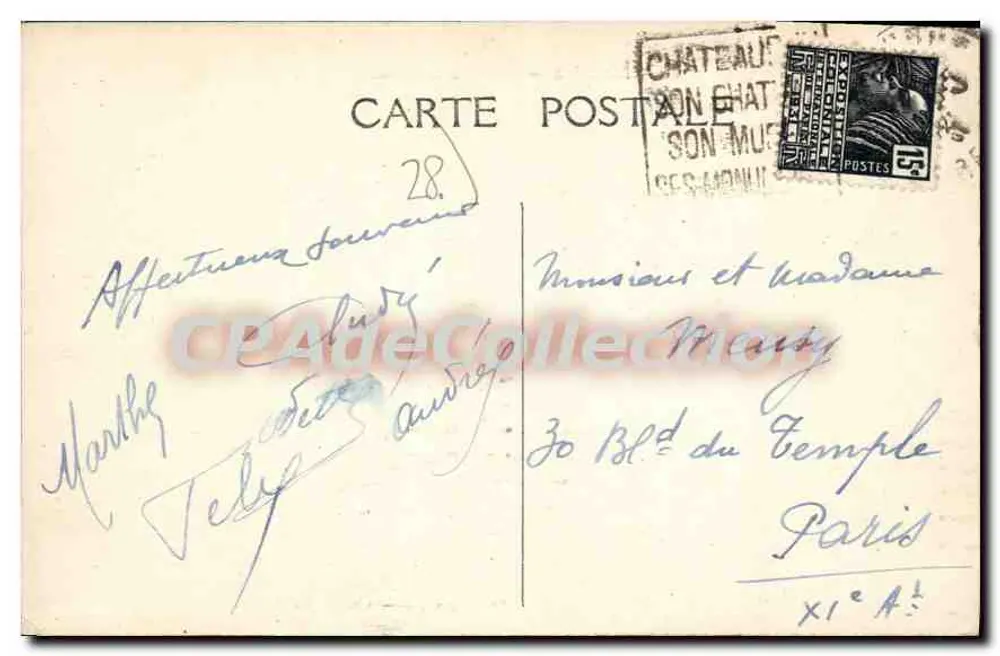 Châteaudun — Vista Panorâmica — Fototipo L. A. — Châteaudun - Verso