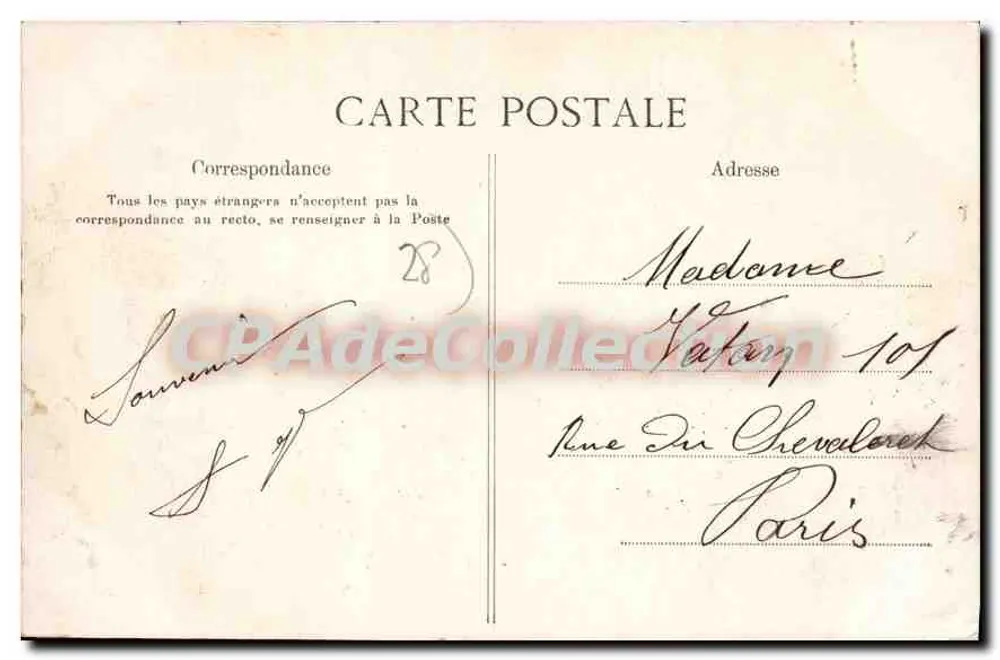 Châteaudun — Château et rue des Fouleries — Dépôt Paris - Verso
