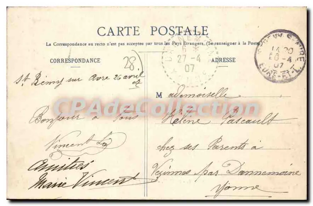 Dreux - Caixa de Economia — Ch. Foucault, editor, Dreux, n°6 - Verso