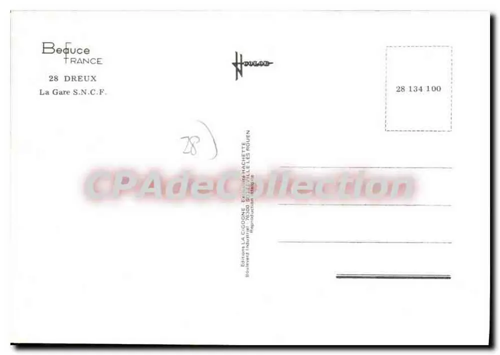 Estação de Dreux — vista externa — editor La Cogne, 28 134 100 - Verso