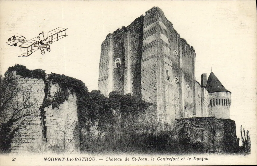 Nogent-le-Rotrou — Castello di San Giovanni, il Contrefort e il Donjon — J. Renoult, Editore, n°37 - Recto