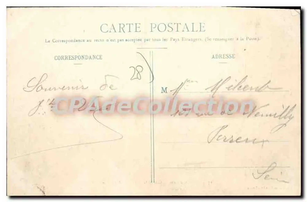 Castillo de Anet - Vestíbulo y Entrada a los Salones — Ch. Foucault, edición de Dreux - Reverso