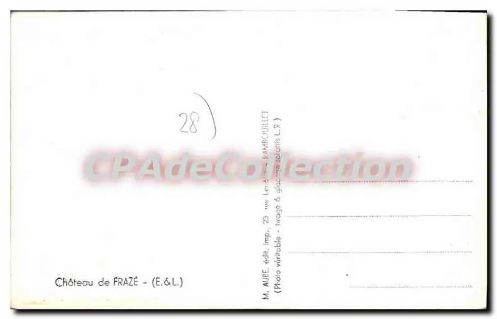 Castelo de FRAZÉ — (E.&L.) — Sr. AURE editor impressor 25 rue Les Arcs - PARIS - Verso