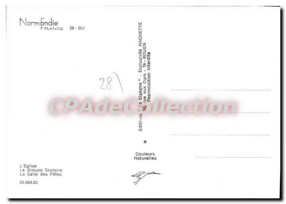 Bû — Chiesa, gruppo scolastico e sala per feste — Edizioni 'La Cigogne' Hachette - Verso