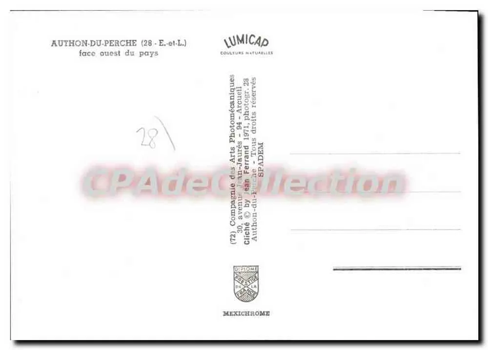 Authon-du-Percy (28-E-et-L.) — vista oeste do país — Lumicap - Verso