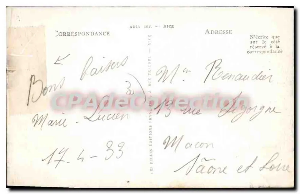 Grau-du-Roi — A Praia — Éditions Gerrier, n°42 - Verso
