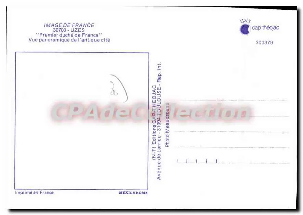 UZES — 'Primer ducado de Francia' — Ediciones CAP THEOJAC, n° 300379 - Reverso
