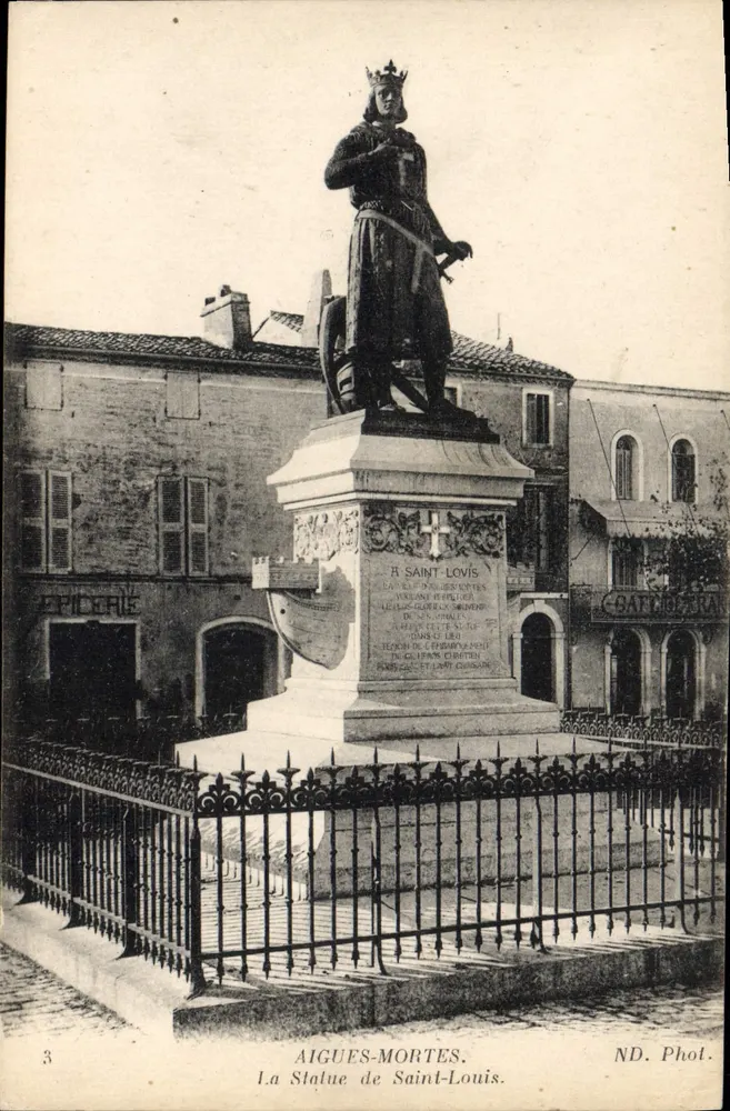 Aigues-Mortes — La Estatua de San Luis — ND. Fot. - Anverso
