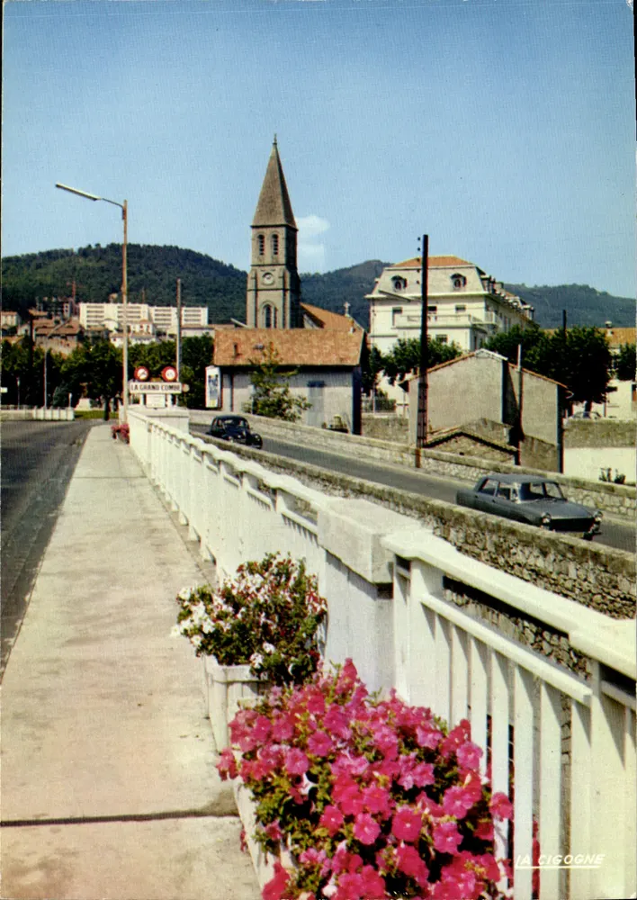 La Grand Combe (Gard) — Die Einfahrt zur Brücke und die Kirche Sainte-Cécile von Andorge — Éditions LA CIGOGNE - Vorderseite