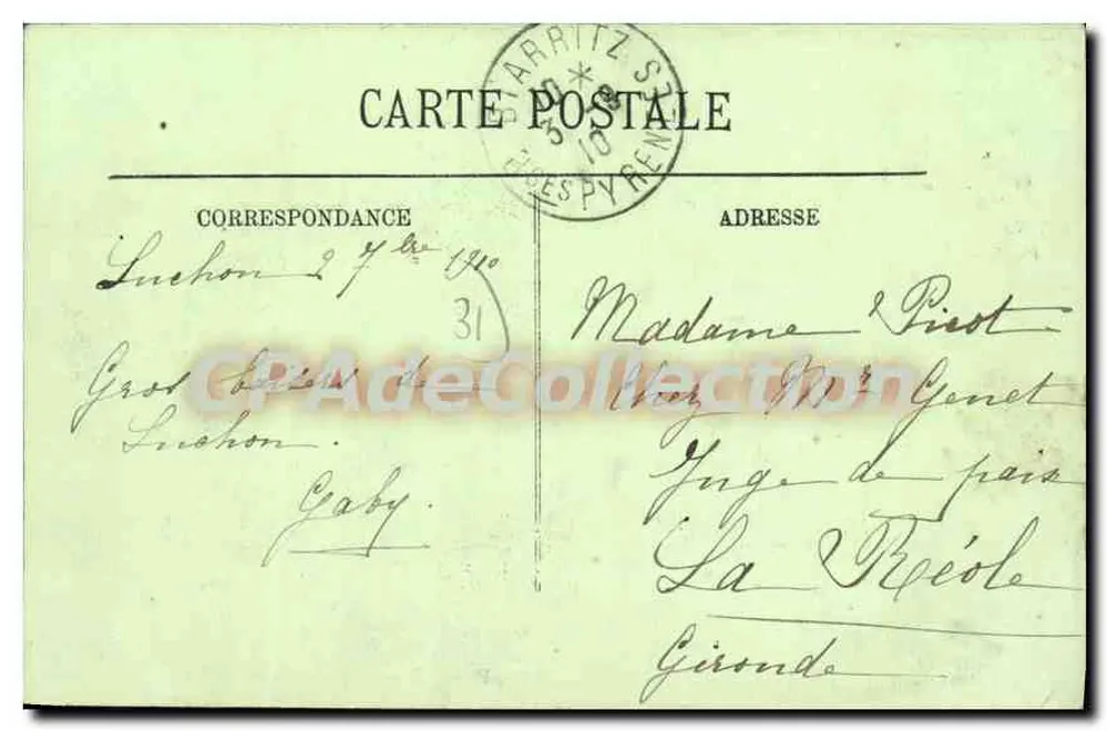 Luchon — Allée des Bains — LL. — 66 - Verso