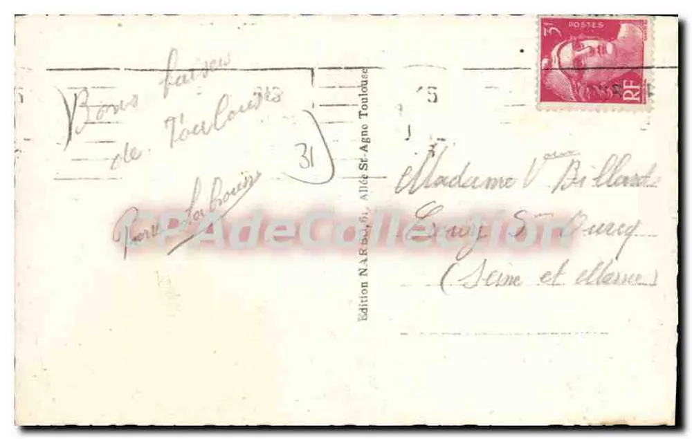 Toulouse - Station Matabiau — uitzicht op de station met trams — uitgave Parlo, n°31 - Achterkant