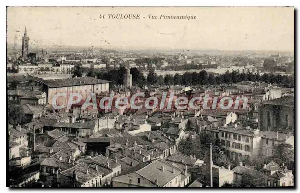 Toulouse - Panoramische uitzicht — Antieke ansichtkaart n°41, onbekende uitgever - Voorkant