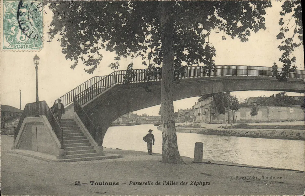 Toulouse — Brücke der Allée des Zéphyr — J. Picot Verlag, Toulouse - Vorderseite