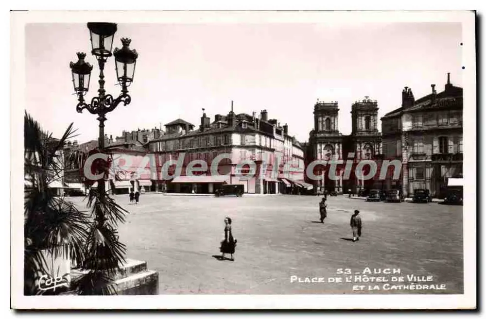 Auch — Place de l'Hôtel de Ville und die Kathedrale — C. J. F. - Straßburg - Paris - Vorderseite