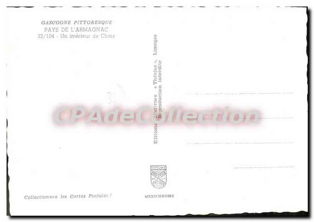 Armagnac-Region — Innenraum einer Destillerie — Éditions Théodule & Théodore, Limoges - Rückseite