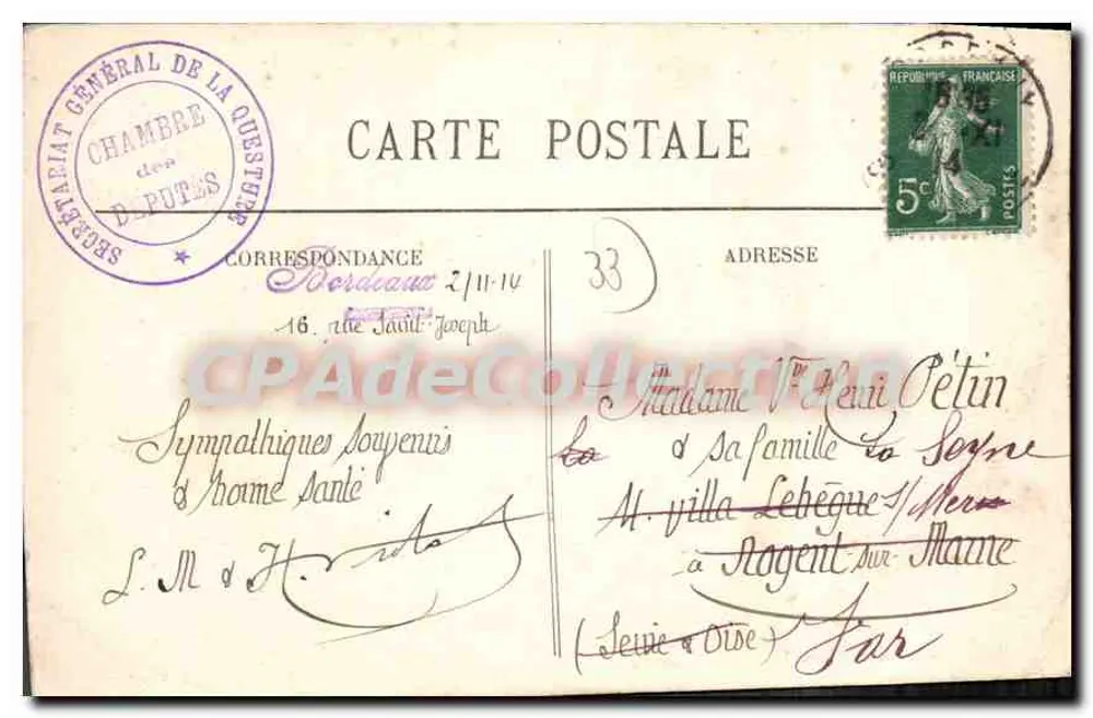 Bordeaux — Rue Sainte-Catherine — BR 781 - Verso