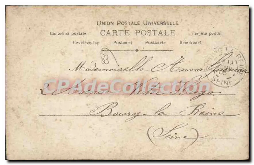 Bordeaux — Brücke und Boot — Portrait einer Frau — DELNA, Verlag S.J.P. n°123 - Rückseite