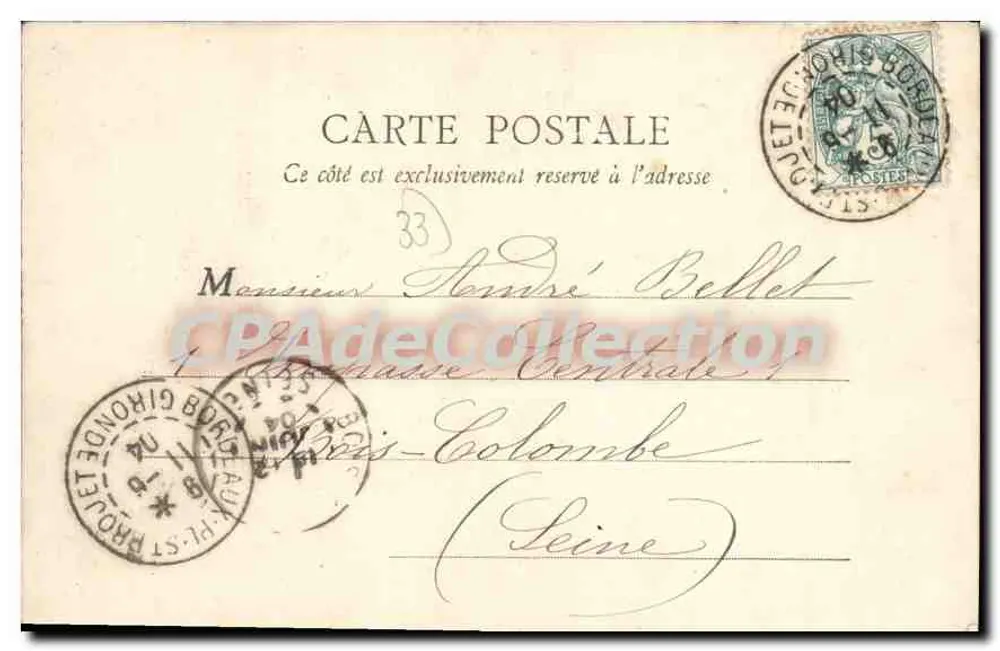 Bordeaux — Wydział Literatury i Nauk — B.J.C., Paryż - Rewers