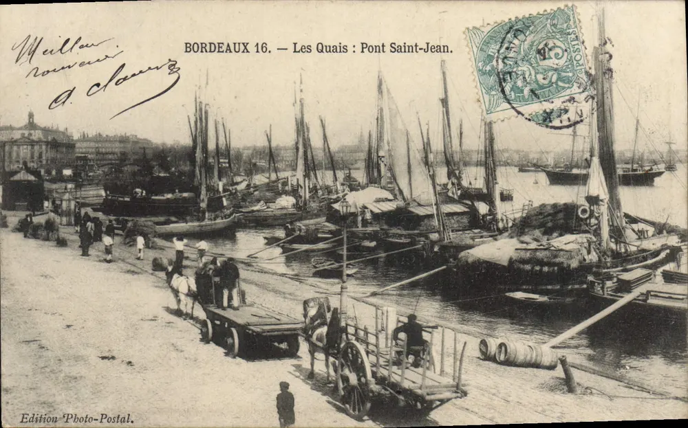 Bordeaux 16. — Los Muelles: Puente San Juan. — Edición Photo-Postal. - Anverso