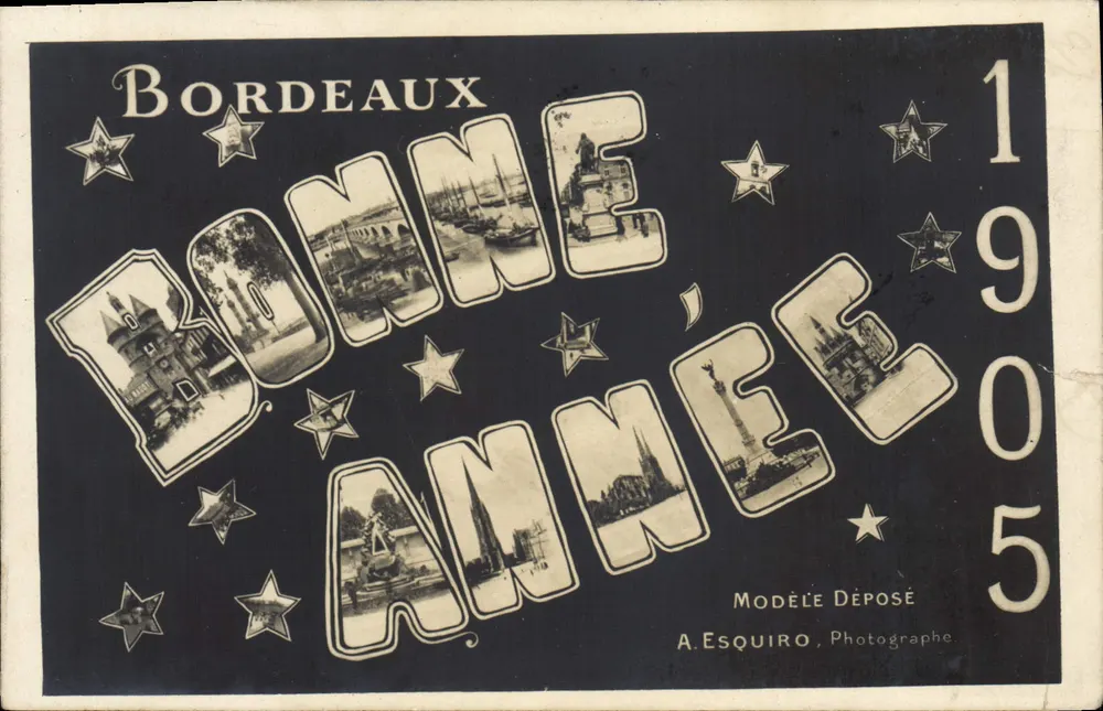 Bordeaux — Bonne Année 1905 — A. Esquiro, Photographe - Recto