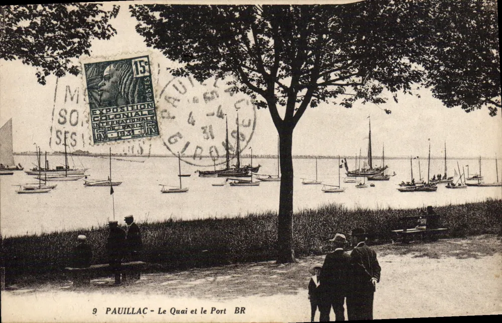 Pauillac - Der Kai und der Hafen — Internationale Kolonialausstellung 1931 — Bloc Frères, Bordeaux - Vorderseite