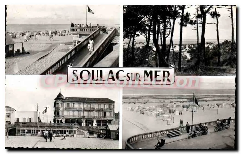 Soulac-sur-Mer — Ansicht der Strandpromenade, Pinienwald und Hotel — L. Chatagneau, Fotograf - Vorderseite