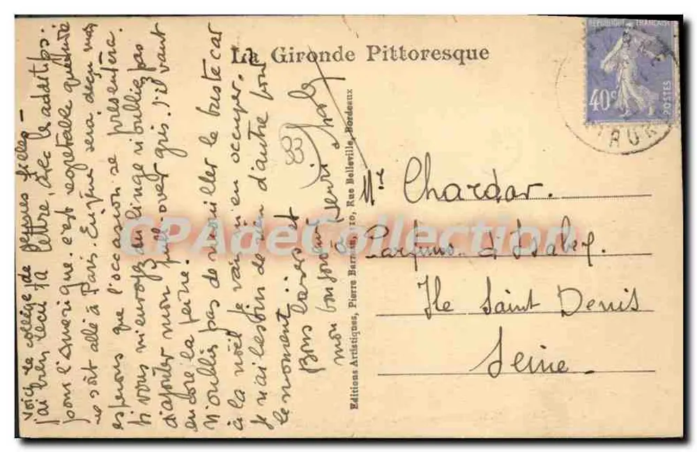 Libourne (Gironde) - Der Kriegsdenkmal (1914-18) - Artisques Editions, Pierre Balleville, Bordeaux - Rückseite