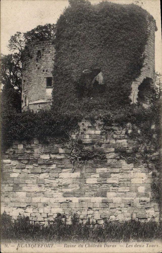 Blanquefort — Ruinen des Schlosses Duras — Die beiden Türme — Marcel Delboyl, Verlag Bordeaux - Vorderseite