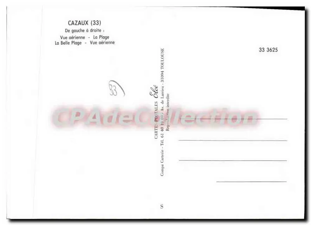 Cazaux - Erinnerungen an Cazaux - Cazaux (33) - Rückseite