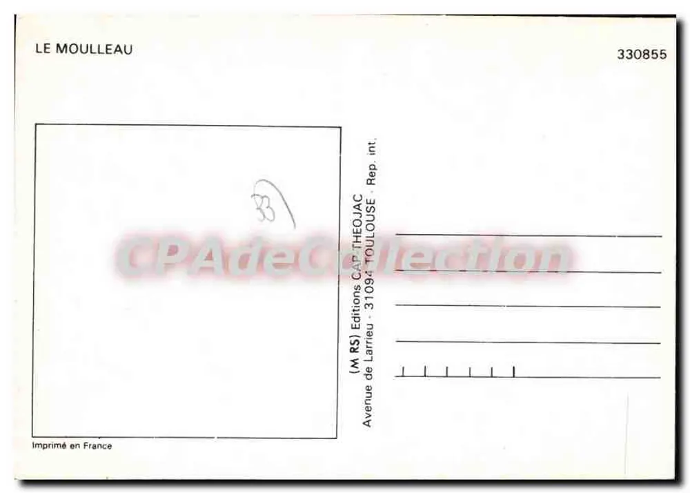 Escudo adhesivo de vinilo lavable — Le Moulleau — Editor CPAdéCollection - Reverso