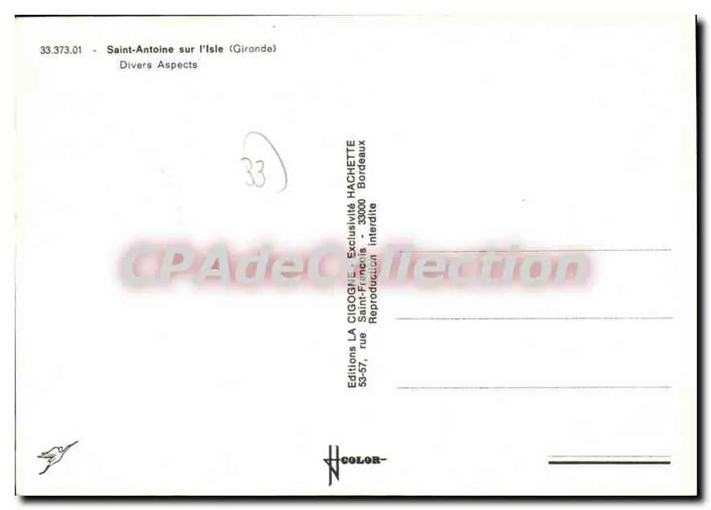 Saint-Antoine-sur-l'Isle — Diversos Aspectos — Éditions La Cigogne, Hachette - Verso
