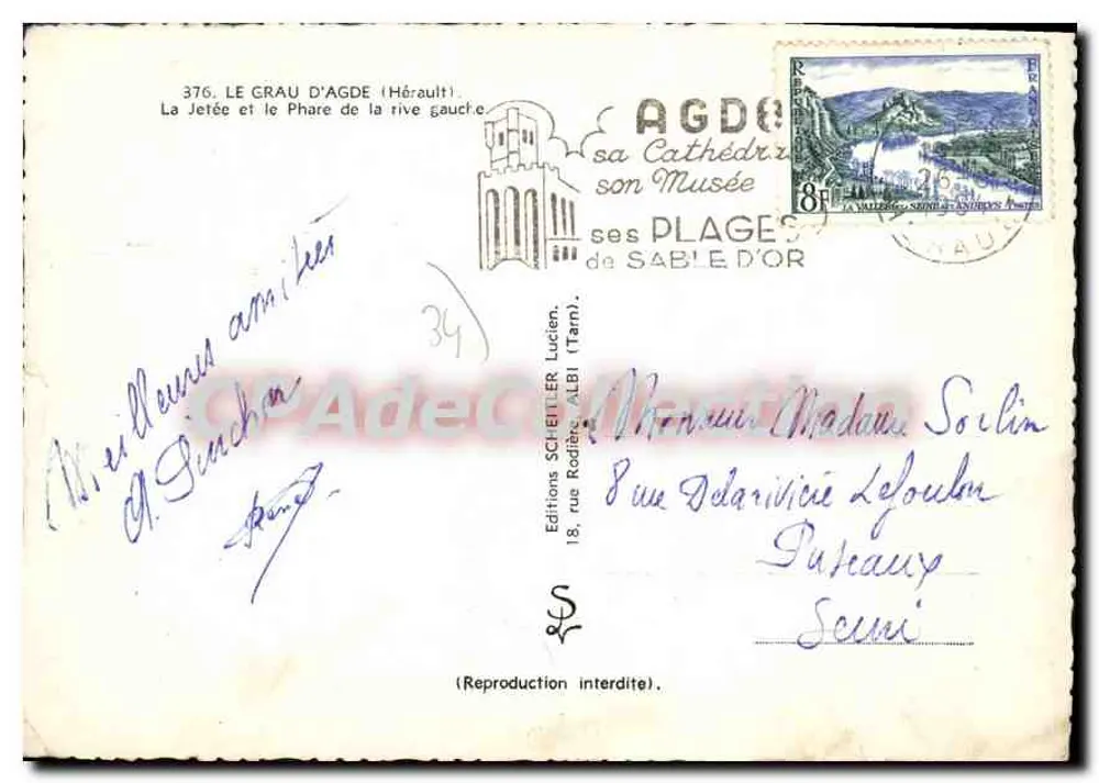 Le Grau d'Agde — Pontão e farol da margem esquerda — Éditions Schreiter - Verso