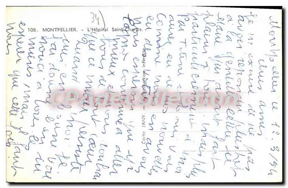 Montpellier — El Hospital San Carlos — Corte JANY, n°108 - Reverso