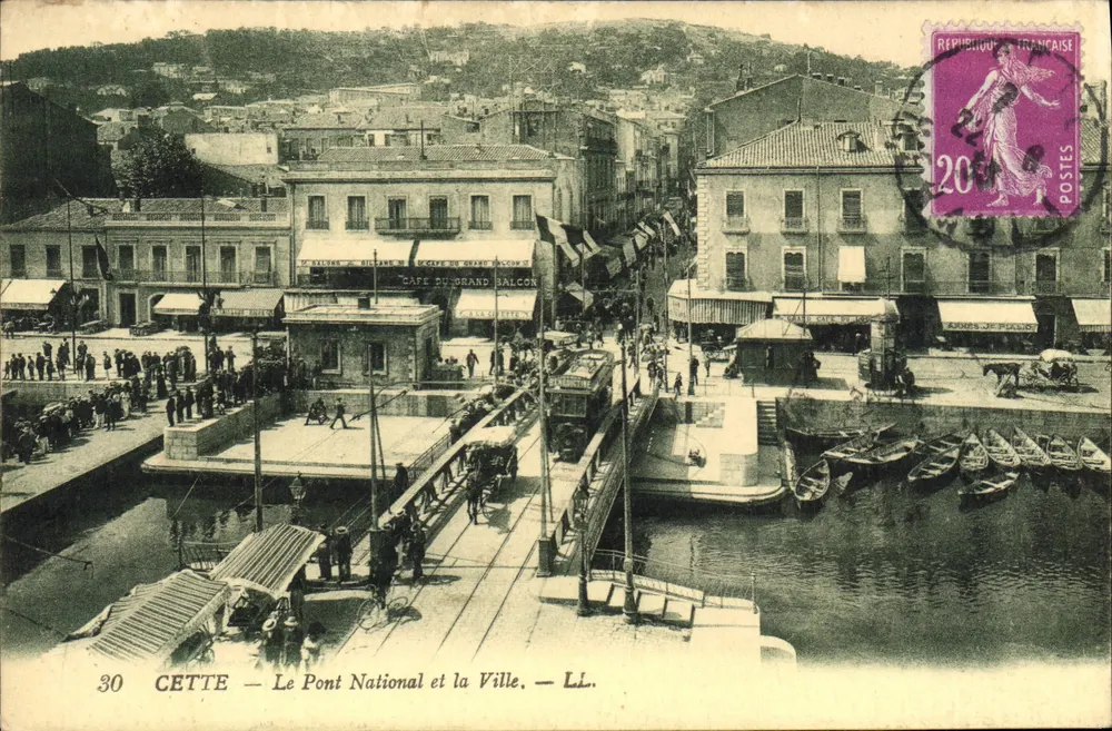 Cette — Der Nationale Brücke und die Stadt — LL. - Vorderseite