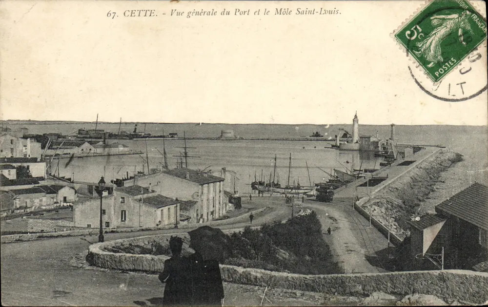 Cette — Allgemeine Ansicht des Hafens und des Mole Saint-Louis — Verleger L.-J. Albaille, Montpellier, Nr. 67 - Vorderseite